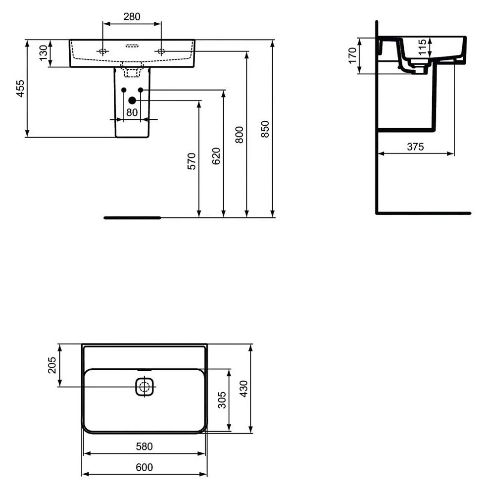 Раковина Ideal Standard Strada II T363801 белый