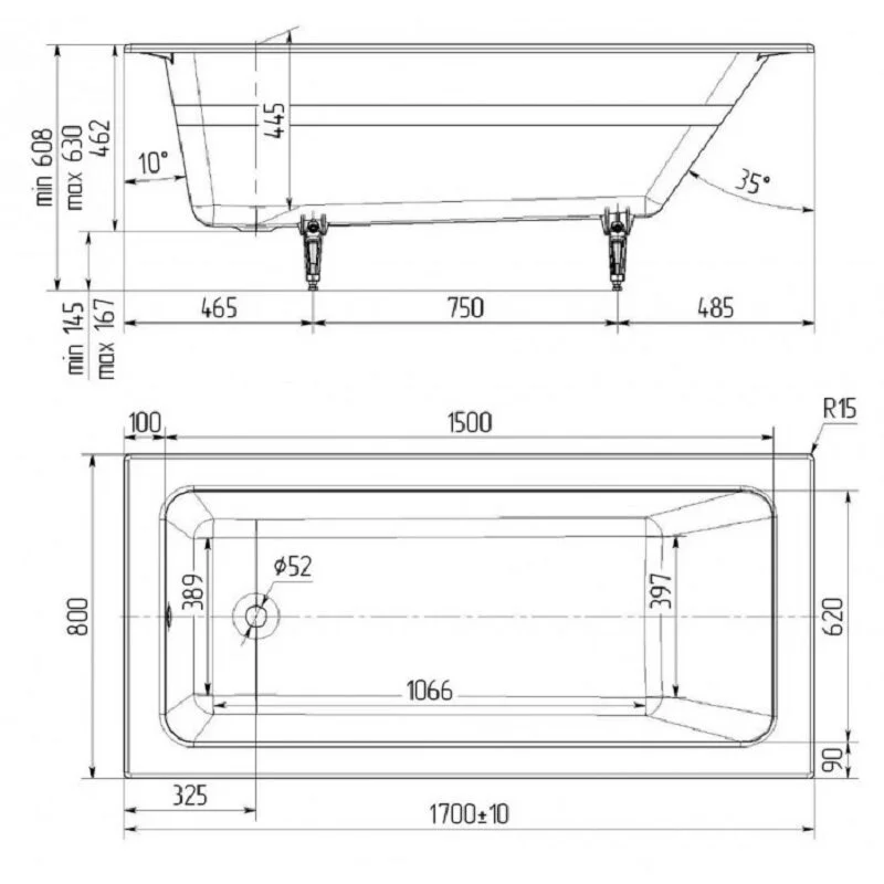 Чугунная ванна Delice Parallel DLR220502-AS белый