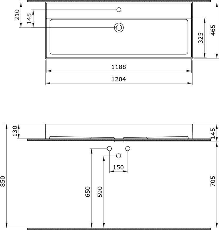 Раковина Bocchi Milano 120 1394-001-0126, белый глянец