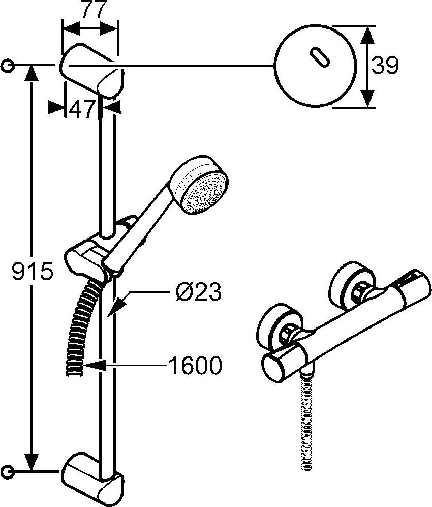 Смеситель для душа Kludi Zenta 6057705-00, хром