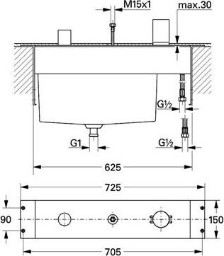 Скрытая монтажная часть Grohe 33341000