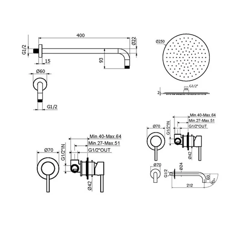 Смеситель для душа Plumberia Selection Ixo KITXO01BO210 белый