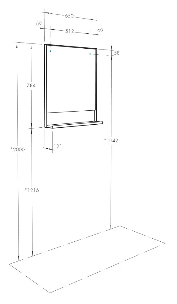 Зеркало Aquaton Лофт Урбан 1A254102LQX50 коричневый