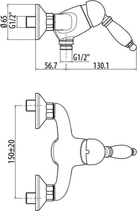 Смеситель для душа Gattoni Orta 2725/27C0 OLD хром