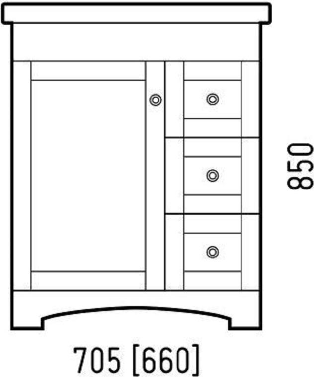 Тумба под раковину Corozo Техас 70 SD-00000451, белый