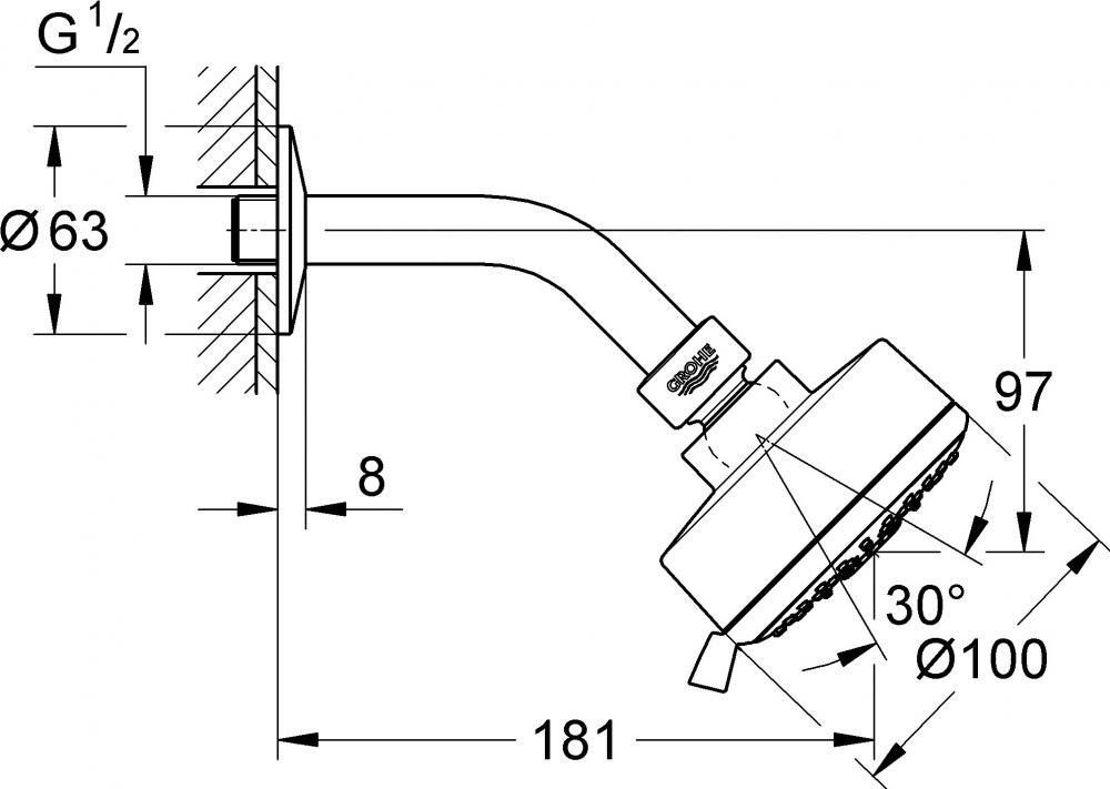 Верхний душ Grohe Tempesta Cosmopolitan 27869001