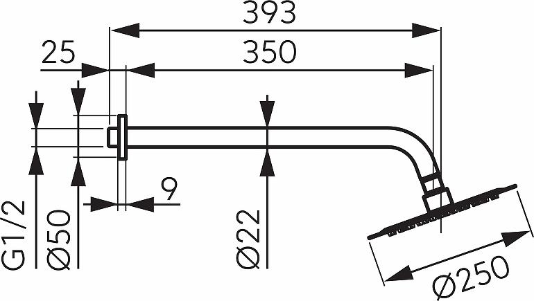 Верхний душ Ferro NPT13, хром