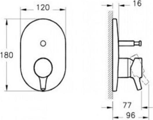 Смеситель для ванны VitrA Nest Trendy A42227EXP, хром