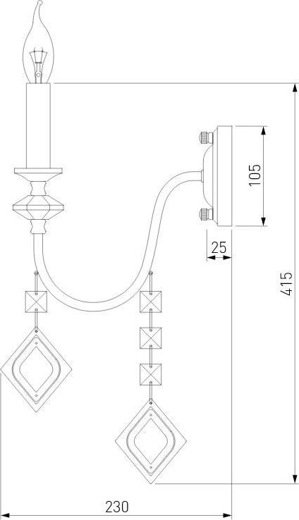 Бра Eurosvet Telao 10120/1 хром/дымчатый хрусталь Strotskis