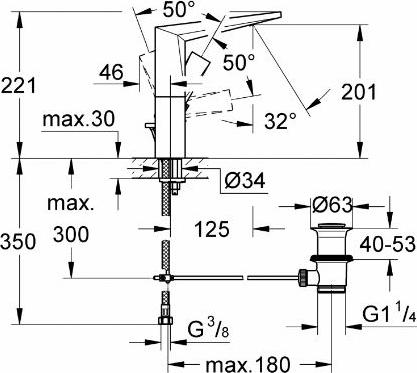 Смеситель для раковины Grohe 23109AL0 тёмный графит, матовый