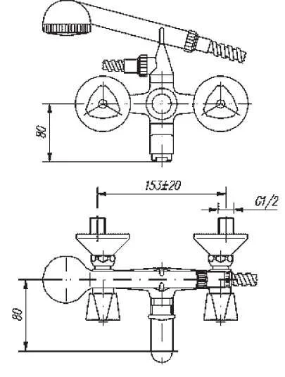 Смеситель для ванны с душем Mofem Trigo 141-0061-02 хром