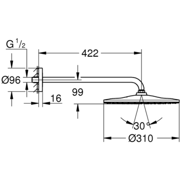 Верхний душ Grohe Rainshower Mono 26558000