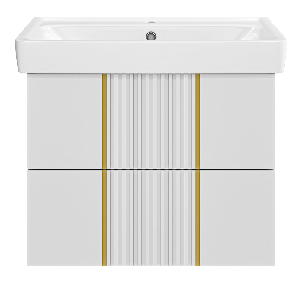 Тумба с раковиной Brevita Vega 70 УТ000022669 белый, золото