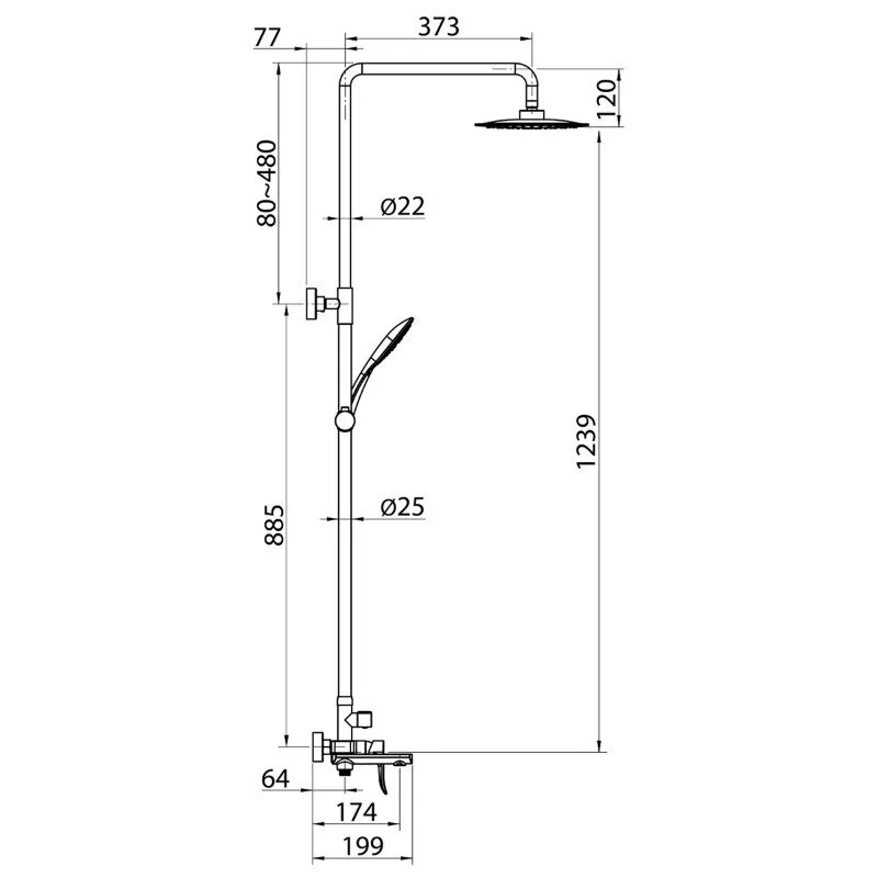 Душевая система Elghansa Shower Systems 2305599-2C (Set-20) хром