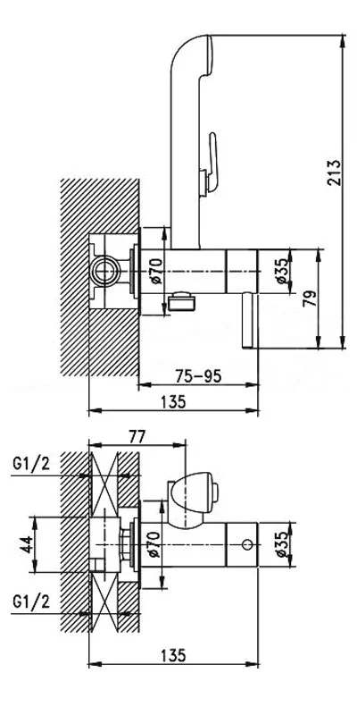 Душ гигиенический Milardo 001SBR0M08 хром