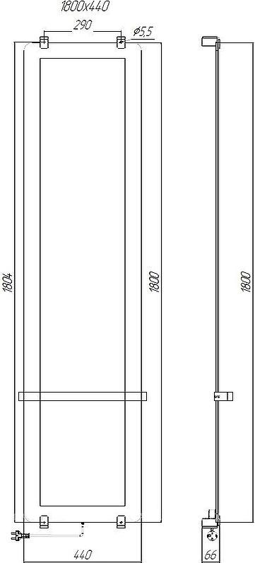 Электрический полотенцесушитель Allen Brau Infinity 180x44 8.21006.GL, зеркальный