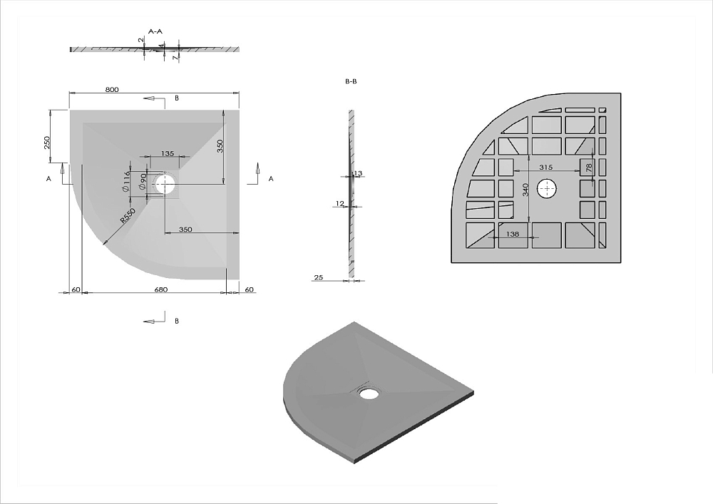 Душевой поддон Vincea VST-4SQ8080W 80x80, белый матовый