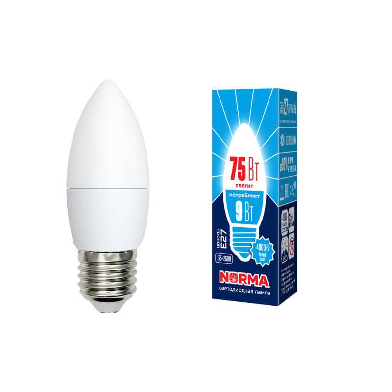 Лампа светодиодная E27 9W 4000K матовая LED-C37-9W/NW/E27/FR/NR UL-00003806