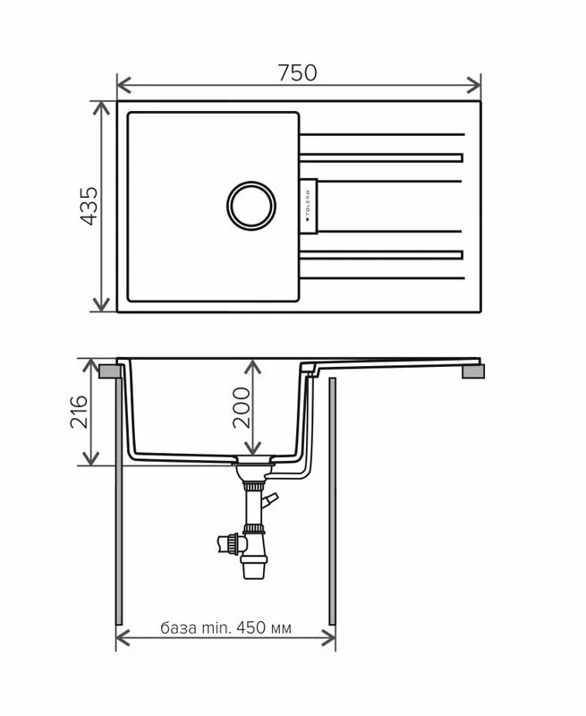 Кухонная мойка Tolero TL-750 №823 темно-бежевый коричневый