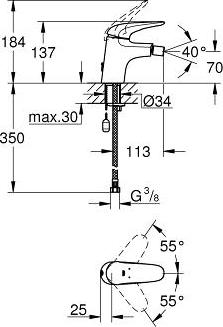 Смеситель для биде Grohe Eurostyle 23721003