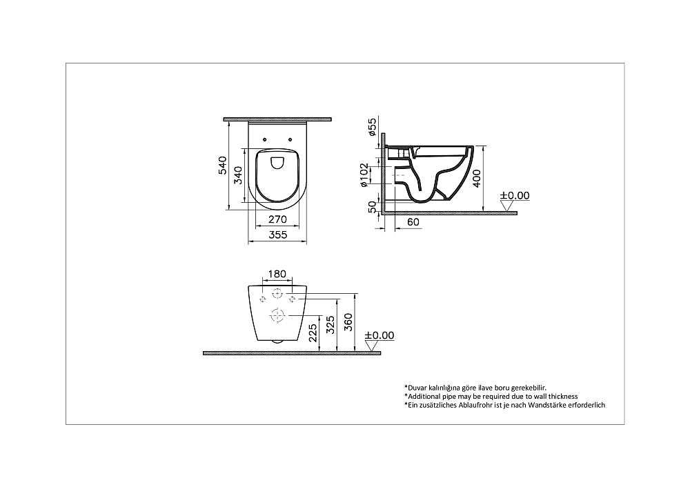 Комплект унитаза с инсталляцией Vitra Mia Round 9873B003-7201, хром