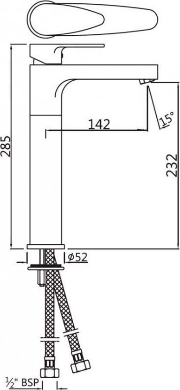 Смеситель для раковины без донного клапана Jaquar Vignette Prime VGP-ABR-81005NB