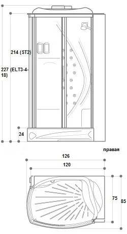 Душевая кабина Jacuzzi Flexa 9447-607A Sx/9447-609A Dx