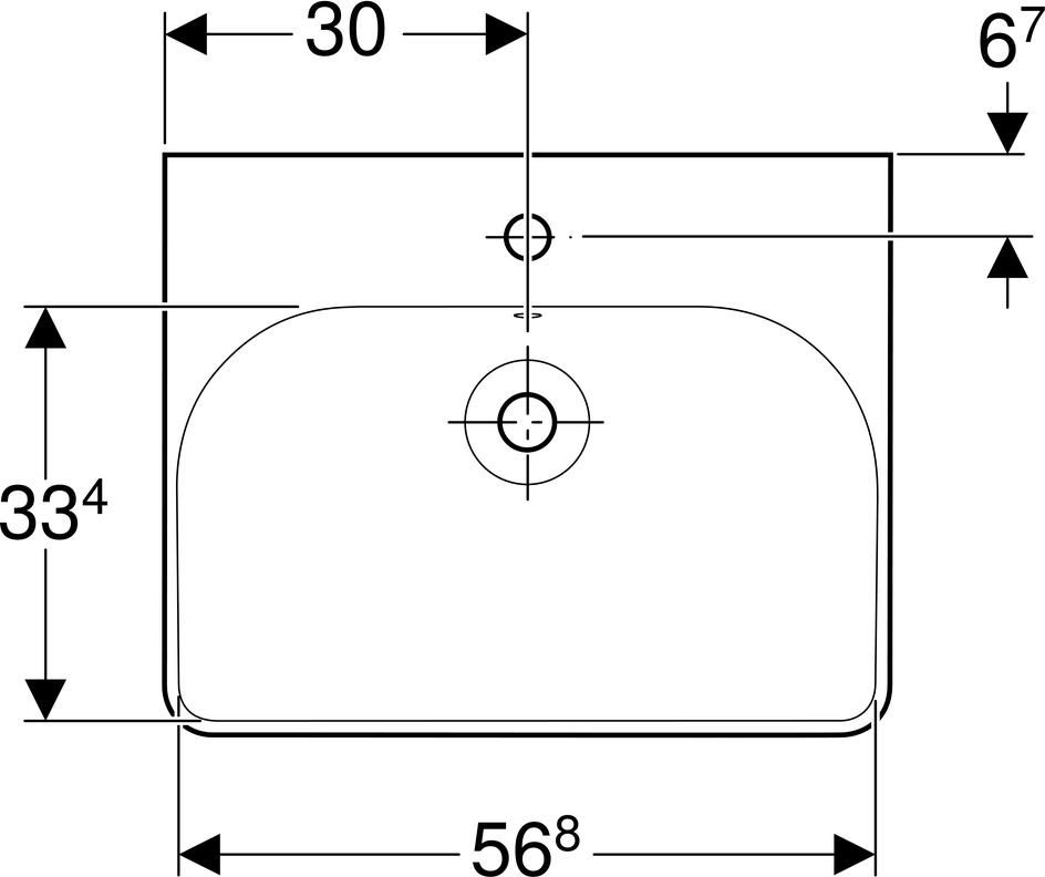 Раковина 48x60 Geberit Smyle Square 500.229.01.1, белый