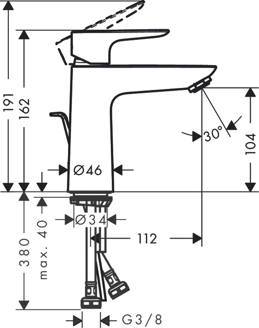 Смеситель для раковины Hansgrohe Talis E 71710990, полированное золото