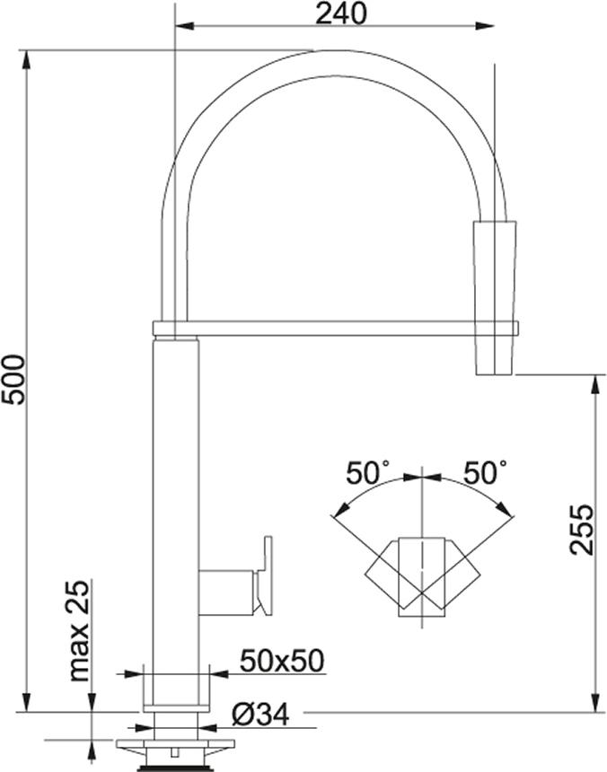 Смеситель для кухонной мойки Franke Centinox Semi Pro 115.0513.414, медь