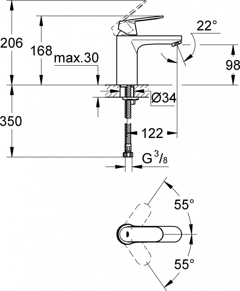 Смеситель Grohe Eurosmart Cosmopolitan 23327000 для раковины