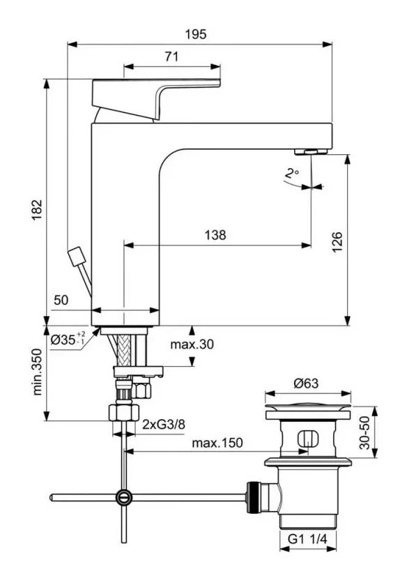 Смеситель для раковины Ideal Standard Edge A7109AA хром