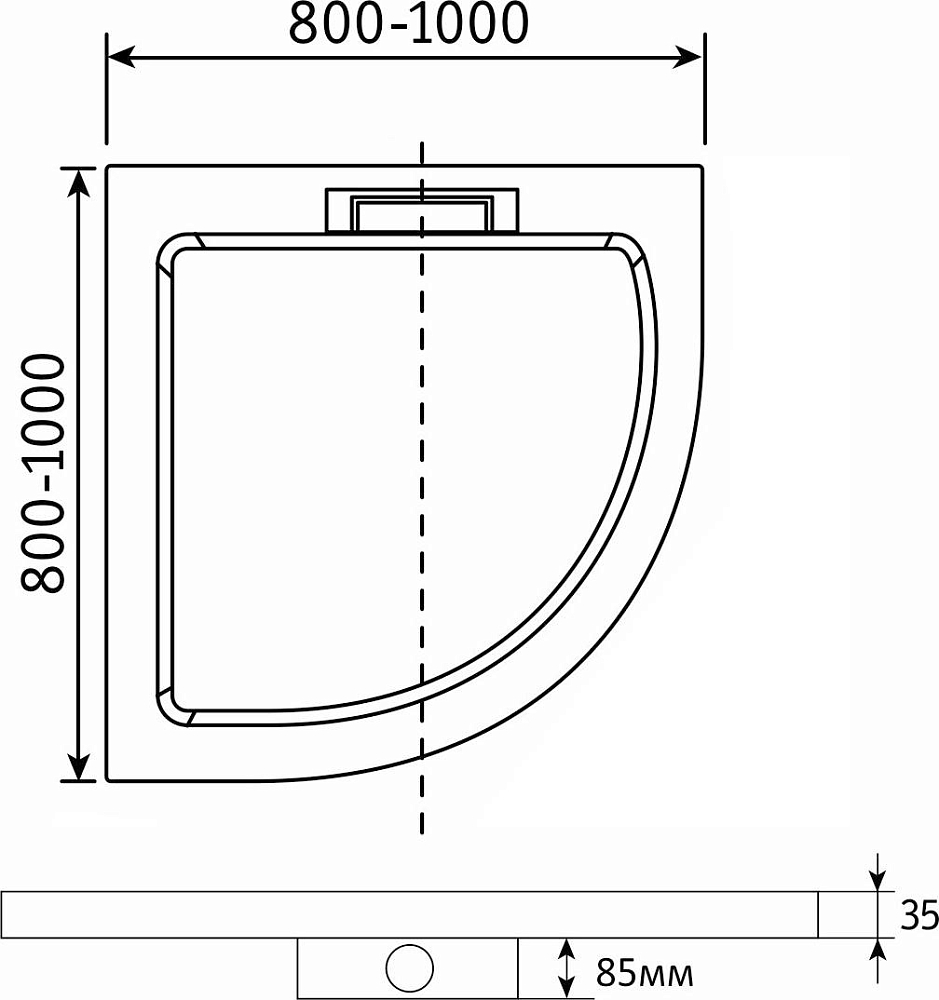 Душевой поддон RGW GWS-31 03150400-01 100x100 см, белый