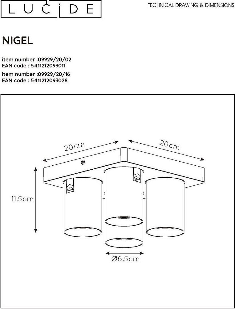 Спот Lucide Nigel 09929/20/02