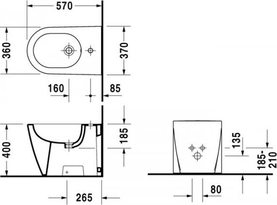 Напольное биде Duravit Starck-2 2255100000