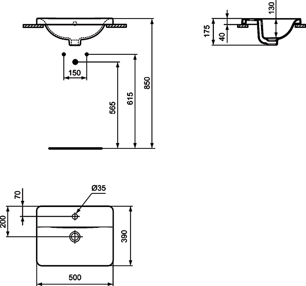 Раковина Ideal Standard Connect E504301 50 см