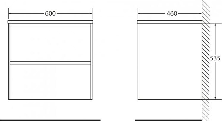 Тумба для комплекта BelBagno PIETRA-600-2C-SO-PL polissandro