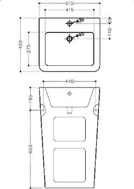 Раковина 52 см Jaquar Kubix-F KUS-WHT-35401