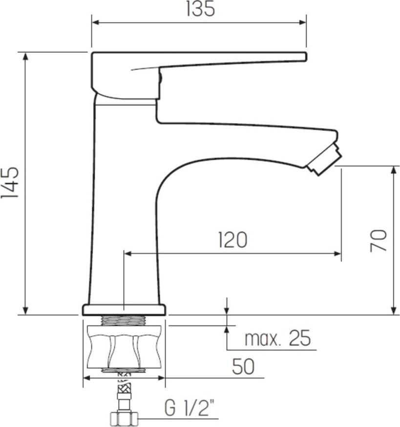 Смеситель для умывальника РМС SL141-001F, хром