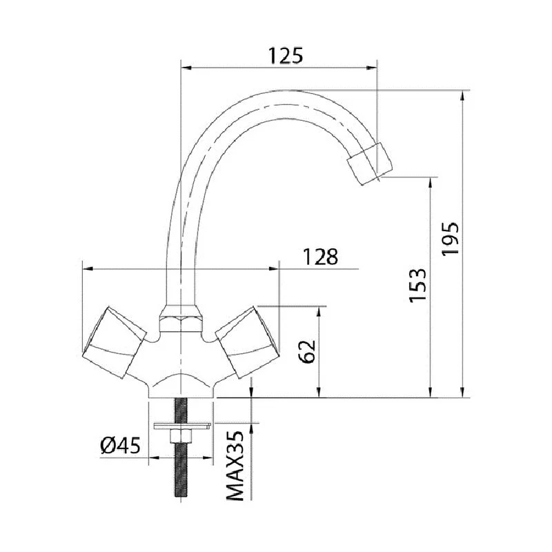 Смеситель для раковины Milardo Tring TRISB00M01 хром