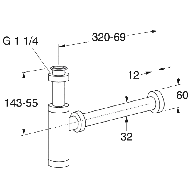 Сифон для раковины Gustavsberg GB41103880 41W белый