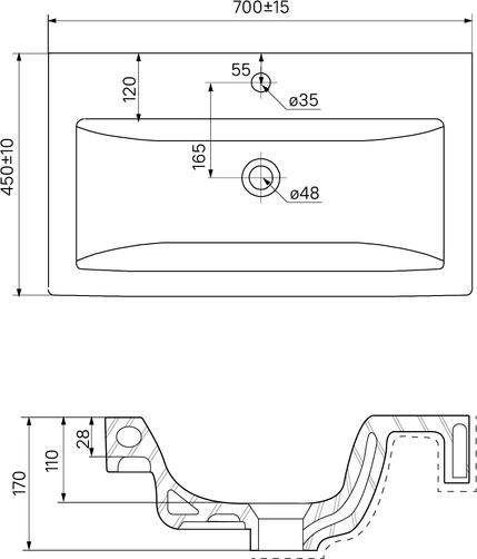 Тумба с раковиной Iddis New Custo 70 NCU70W0i95K, белый