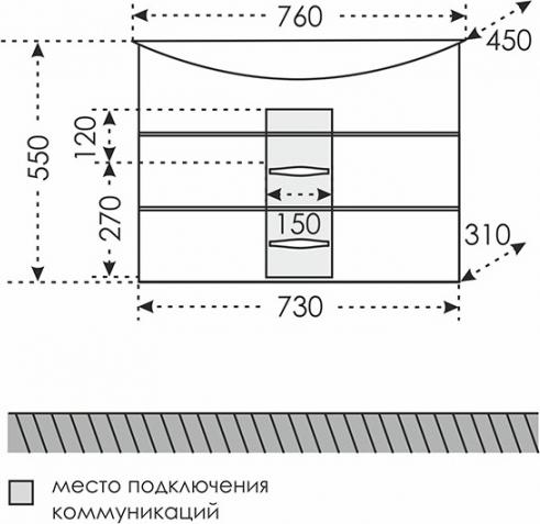 Тумба под раковину СанТа Верона 700193 73 см белый