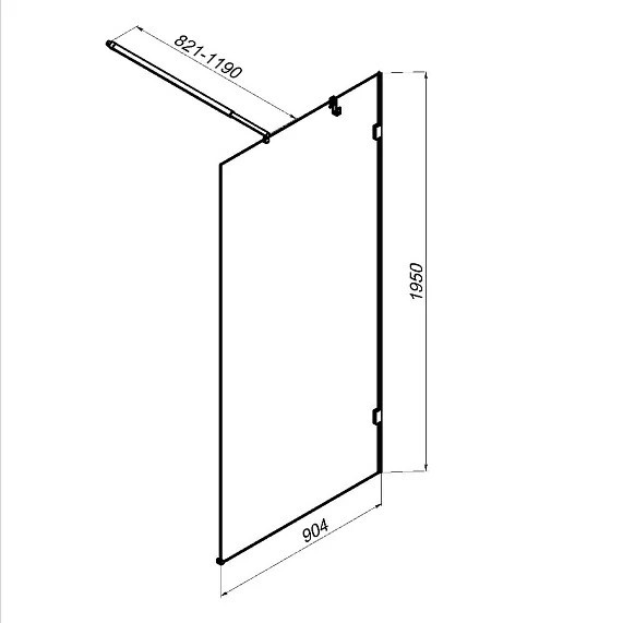 Душевая перегородка Am.Pm X-Joy 90x195 W94UWI-90-F1-MTE стекло прозрачное, профиль хром