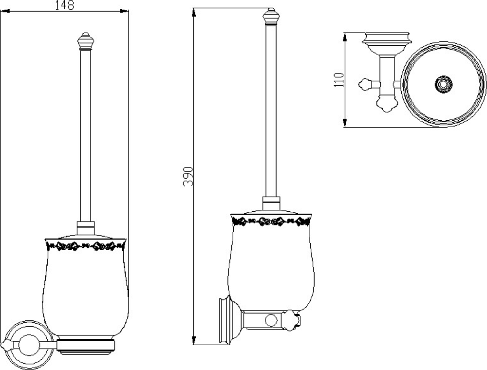 Ёршик для унитаза Sapho Astor 1325-08 белый / хром