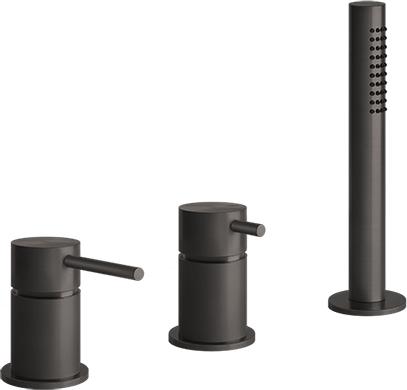 Смеситель на борт ванны Gessi 316 Bath 54043#707, brushed black metal PVD