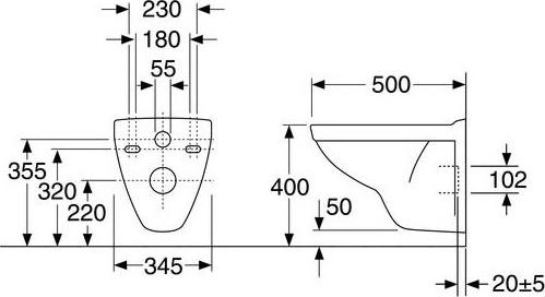 Подвесной унитаз Gustavsberg Nautic 5530 GB115530001000