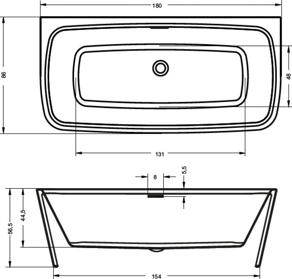 Акриловая ванна Riho Adore FS 180х86 B086001005