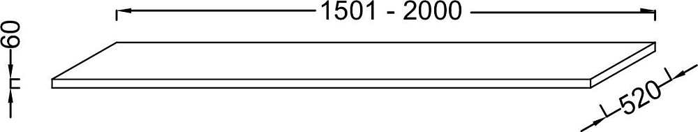 Столешница для раковины 200 см Jacob Delafon Parallel EB52-2000-E10 квебекский дуб