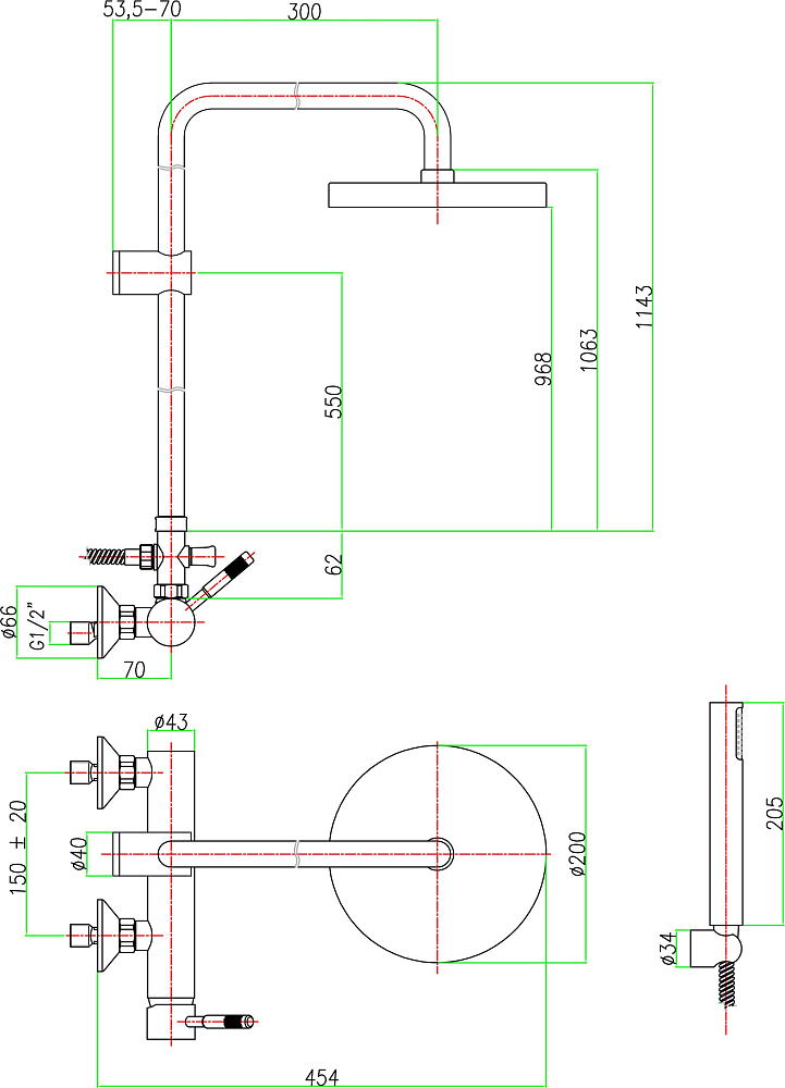 Душевая стойка Fiore Xenon 44CR5168